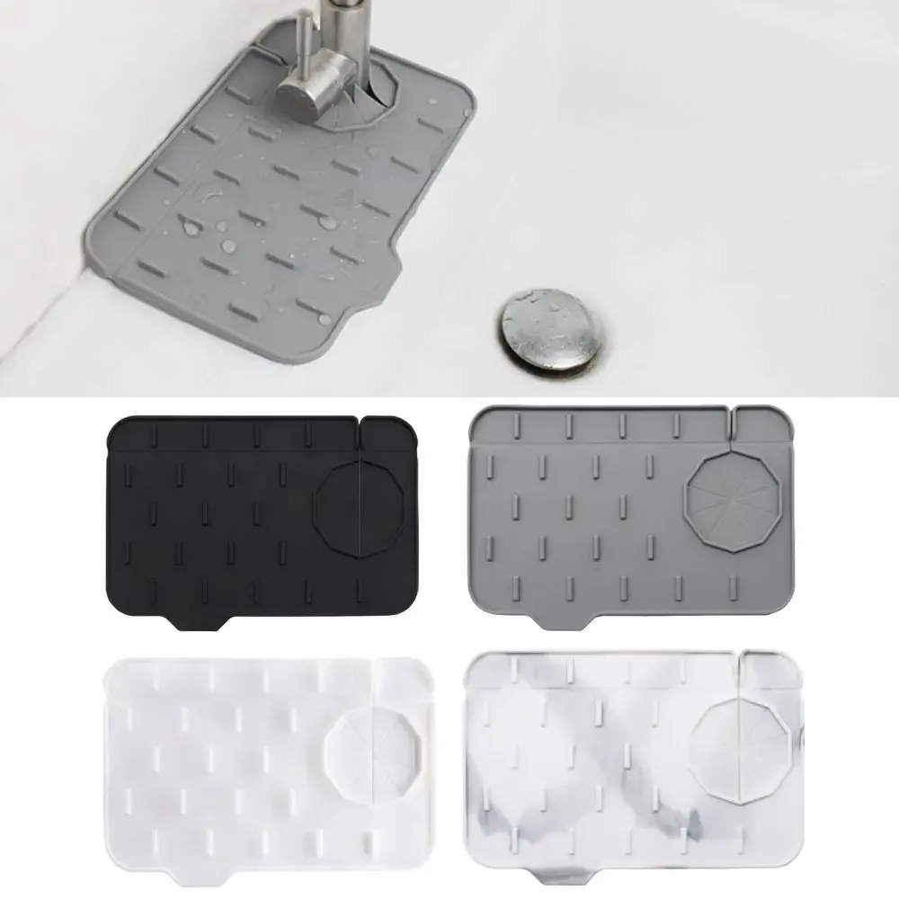 Tapis absorbant pour robinet lavable en silicone, avec collecteur d'éclaboussures, tampon de vidange enveloppant et résistant aux éclaboussures pour séchage de vaisselle, accessoire de cuisine