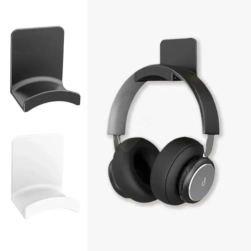 Support de casque universel adhésif en plastique, support mural sous le bureau, support de casque pour jeu, support d'écouteurs 2