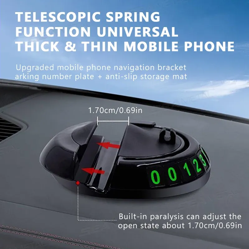 Tapis antidérapant 2 en 1 pour tableau de bord avec support de téléphone pivotant à 360° 4