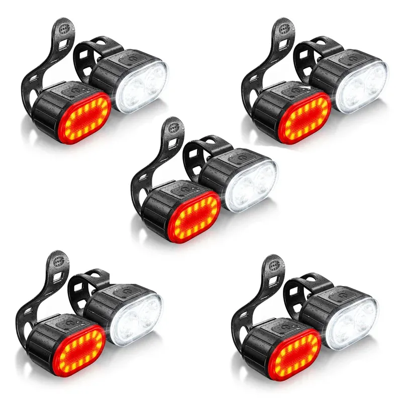 Éclairage de vélo rechargeable avant et arrière, feu LED pour vélo