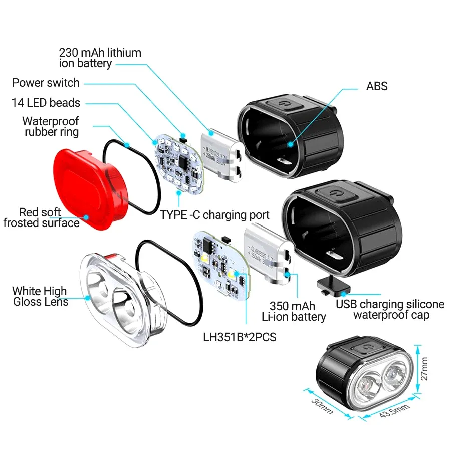 Éclairage de vélo rechargeable, vue 13