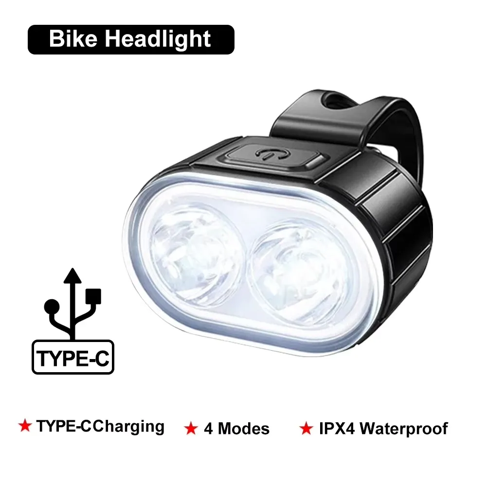 Éclairage de vélo rechargeable avant et arrière, feu LED pour vélo 7