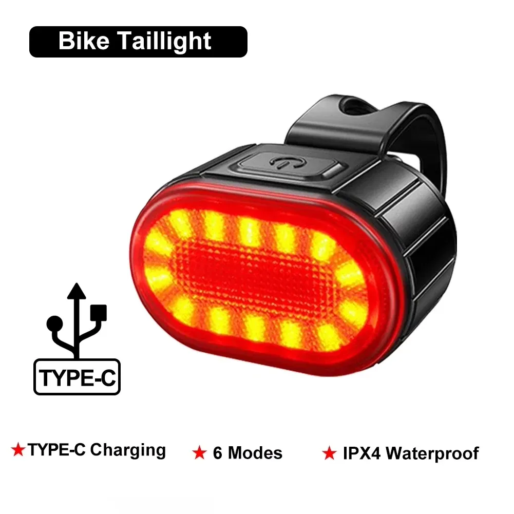 Éclairage de vélo rechargeable avant et arrière, feu LED pour vélo 9