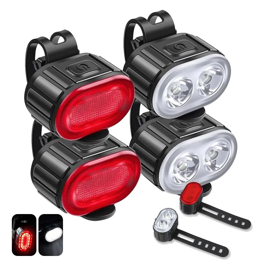 Éclairage de vélo rechargeable avant et arrière, feu LED pour vélo 11