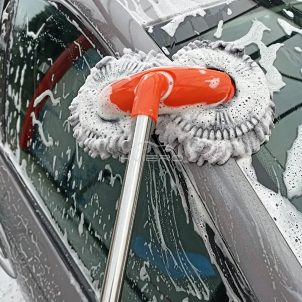 Kit de nettoyage polyvalent pour automobile : brosse en microfibre, éponge et lingette, jaune et gris 2
