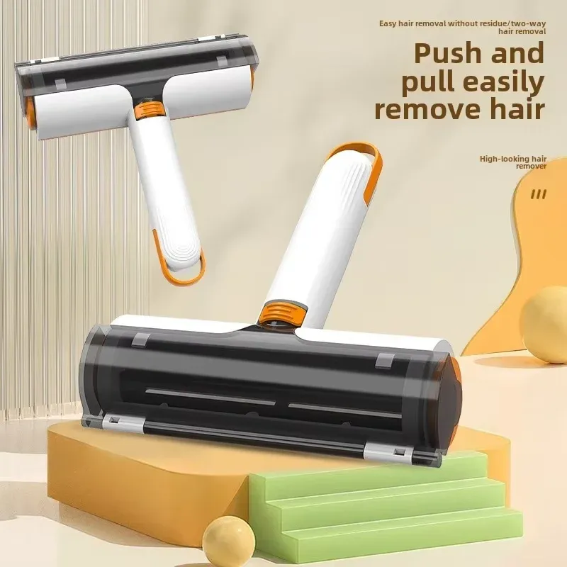 Brosse rouleau multifonction anti-poussière double face, éliminateur de poils statiques et de peluches, portable et réutilisable pour vêtements, canapé et lit 3