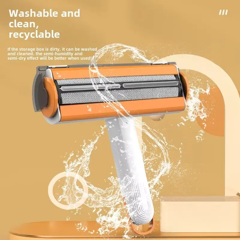 Brosse rouleau multifonction anti-poussière double face, éliminateur de poils statiques et de peluches, portable et réutilisable pour vêtements, canapé et lit