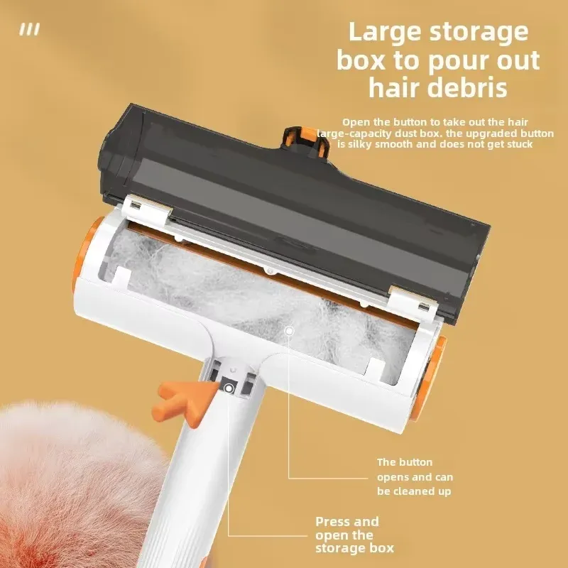 Brosse rouleau multifonction anti-poussière double face, éliminateur de poils statiques et de peluches, portable et réutilisable pour vêtements, canapé et lit 5