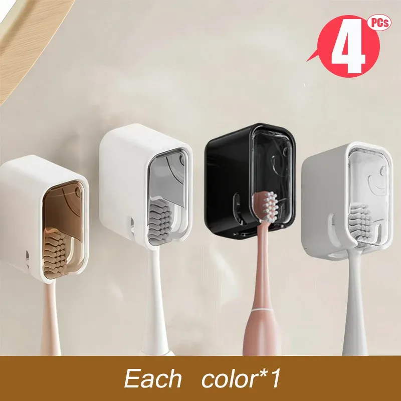 Support de brosse à dents sans perçage à fixation murale adhésive, ensemble d'accessoires de salle de bain (lot de 1 à 4 pièces) 16