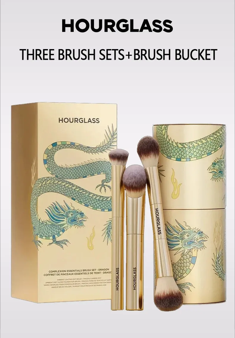 Ensemble de pinceaux de maquillage sablier, vue d'ensemble