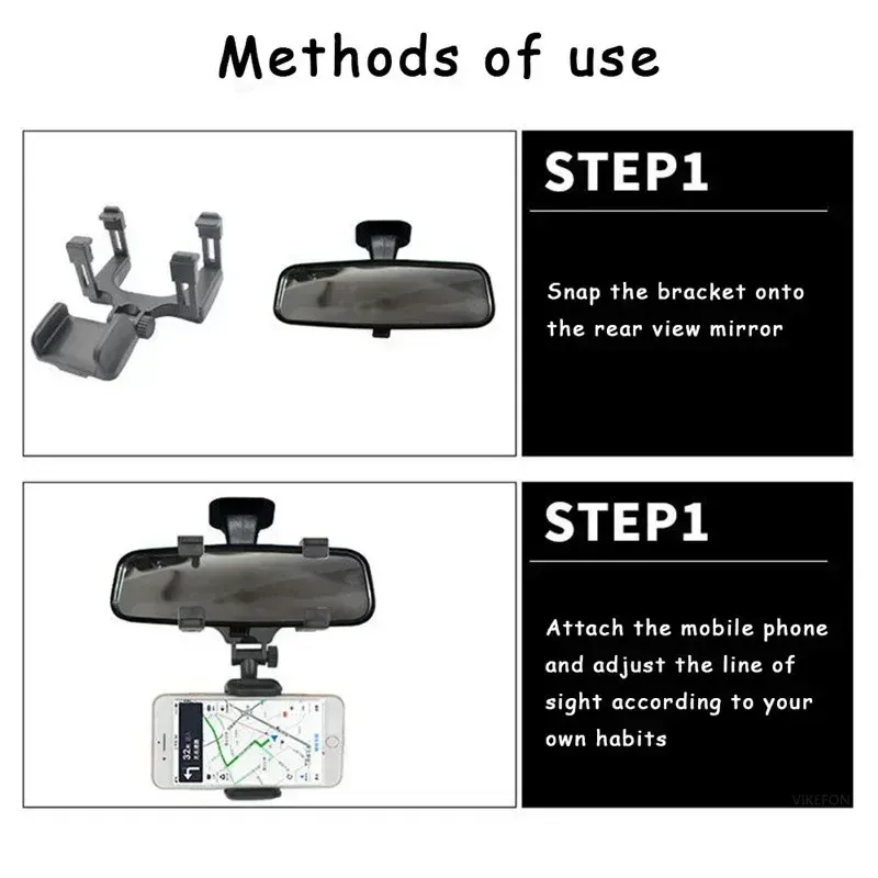 Support de téléphone de voiture pour rétroviseur, usage en mode portrait
