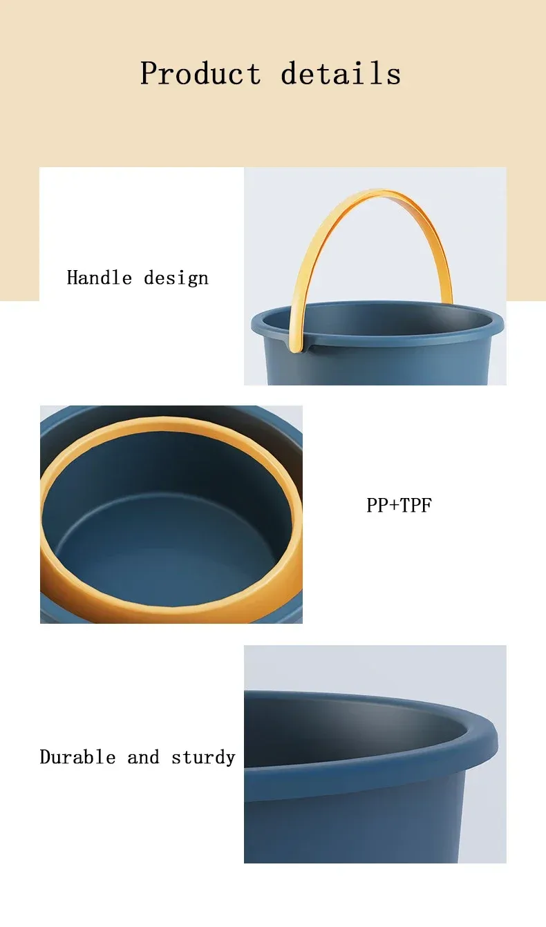 Seau pliable en silicone, vue d'ensemble