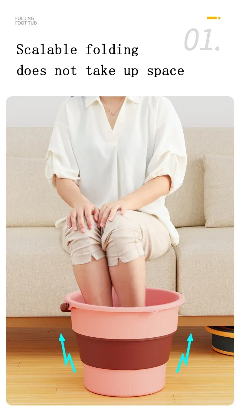 Seau pliable en silicone, vue de détail