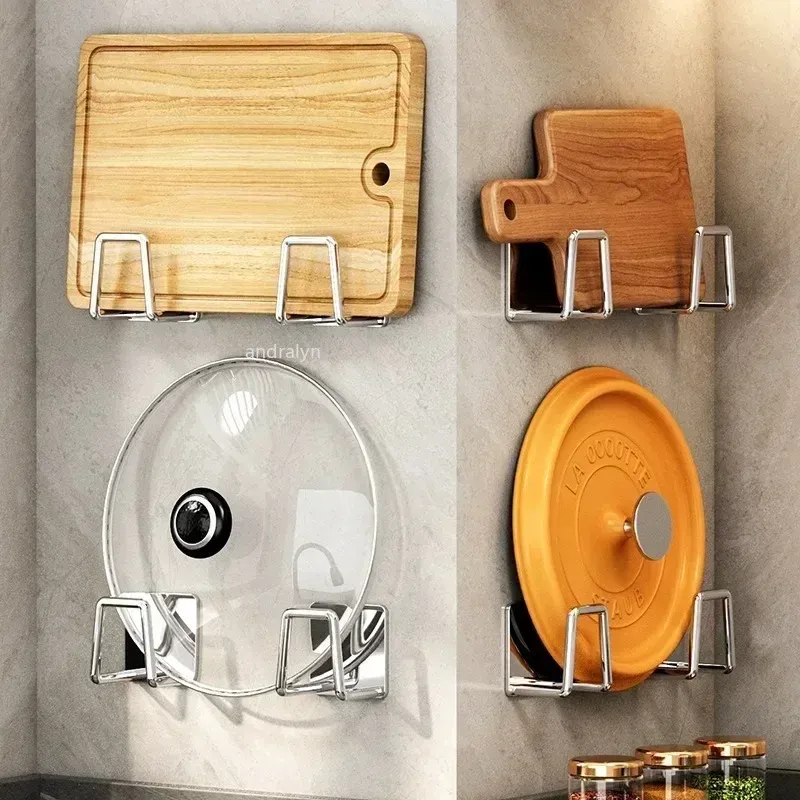 Porte-éponge de cuisine en acier inoxydable, égouttoir d'évier, support de rangement auto-adhésif, crochets muraux, organisateur de cuisine 2