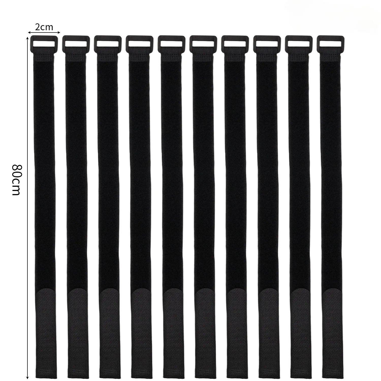 Attaches de câble réutilisables en nylon à crochet et boucle, réglables 10