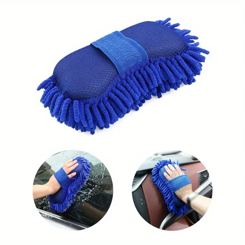 Éponge de nettoyage en microfibre pour voiture, maison et moto, douce pour les surfaces – Lot de 1 ou 2 pièces 2
