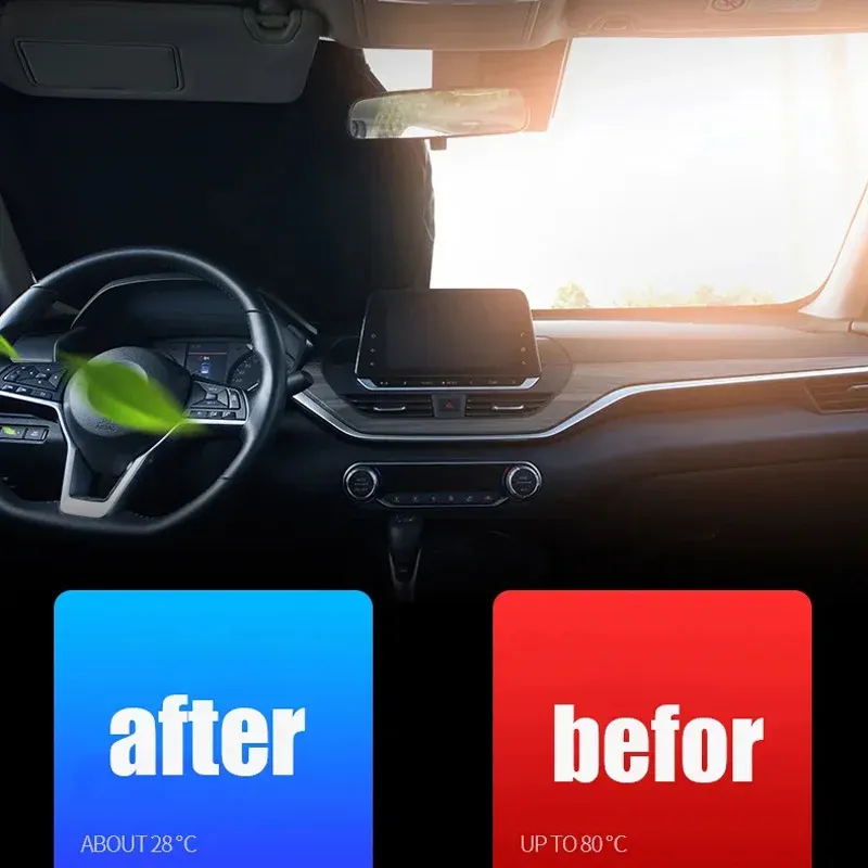 Pare-soleil avant pour voiture, protection UV et anti-chaleur pour l'été 5