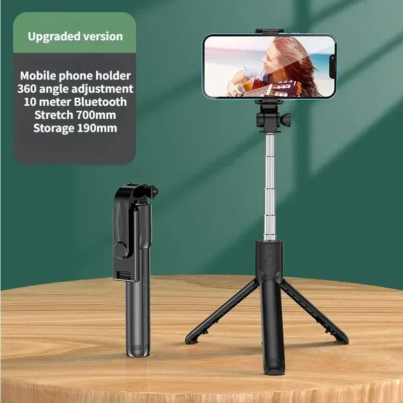 Trépied extensible sans fil avec lumière LED et télécommande Bluetooth pour iPhone et smartphone 12