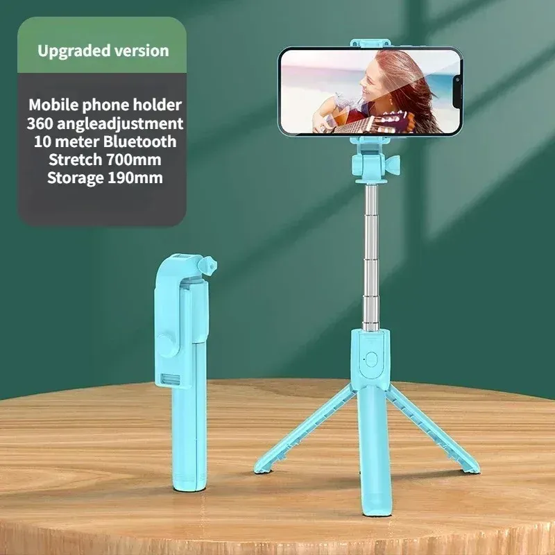 Trépied extensible sans fil avec lumière LED et télécommande Bluetooth pour iPhone et smartphone 14