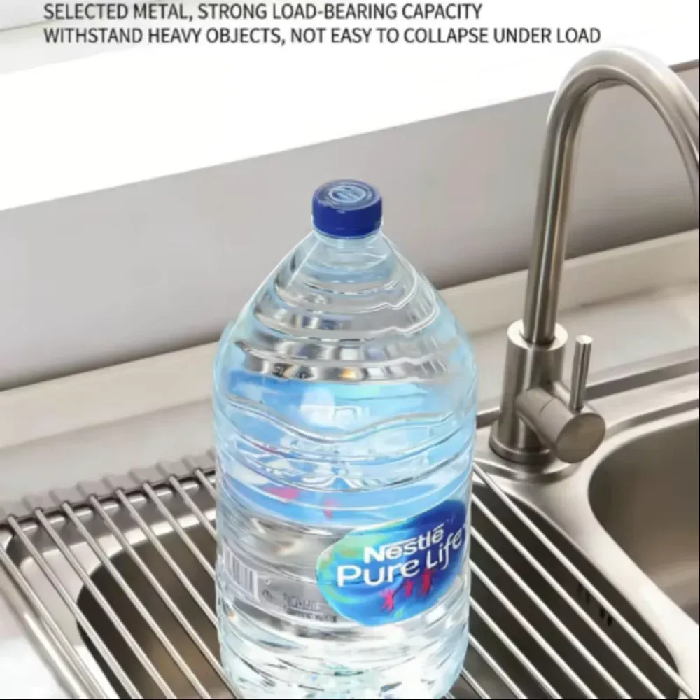 Égouttoir pliable et enroulable en acier inoxydable, multifonction pour la cuisine 5