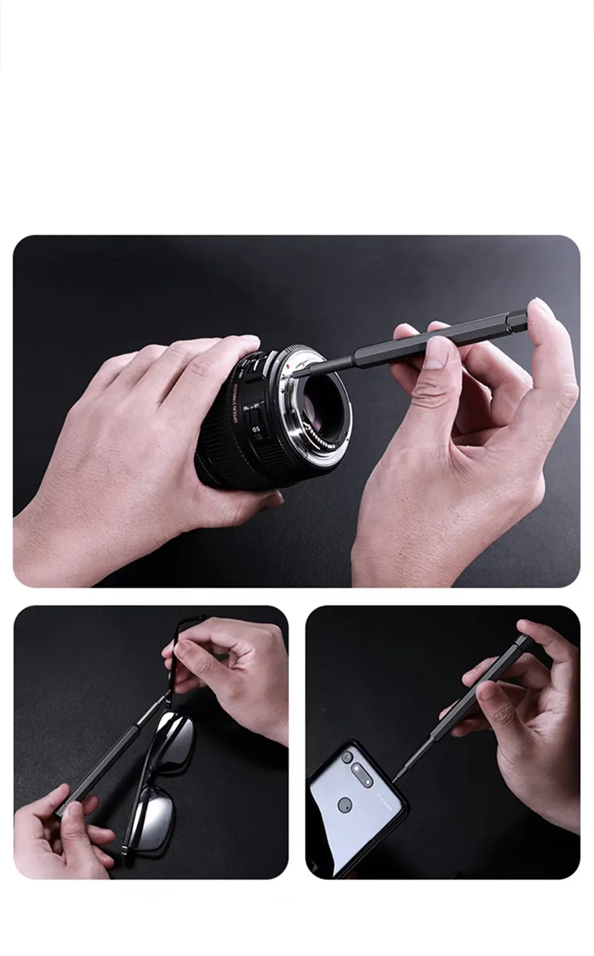 Jeu de tournevis de précision magnétique 25 en 1 – Mini kit d'outils pour la réparation de téléphones portables et d'ordinateurs, avec 24 embouts hexagonaux et Torx 4