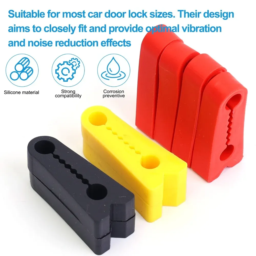 Amortisseur universel en silicone pour serrure de portière de voiture, insonorisant et anti-choc 5