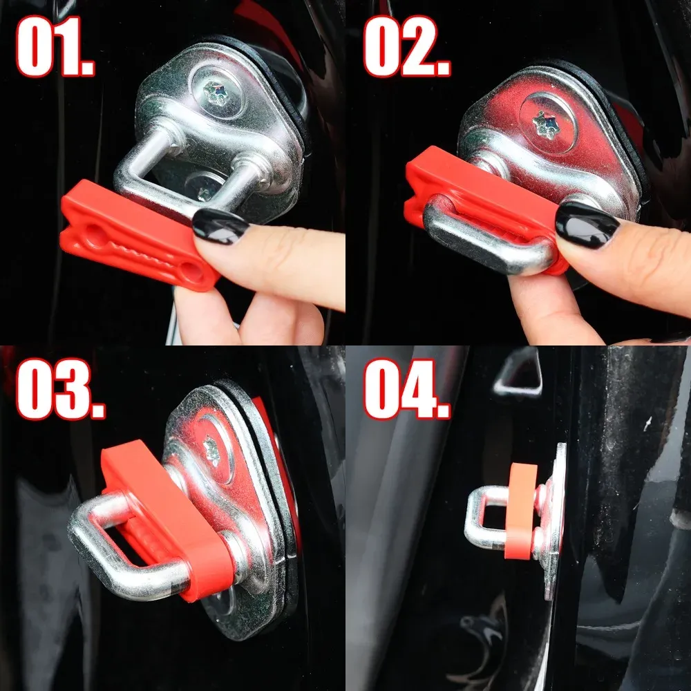 Amortisseur universel en silicone pour serrure de portière de voiture, insonorisant et anti-choc 6