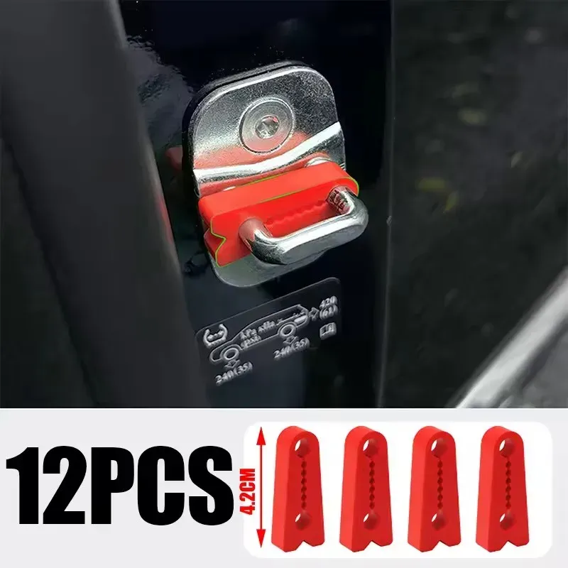 Amortisseur universel en silicone pour serrure de portière de voiture, insonorisant et anti-choc 10