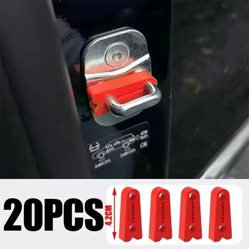 Amortisseur universel en silicone pour serrure de portière de voiture, insonorisant et anti-choc 15