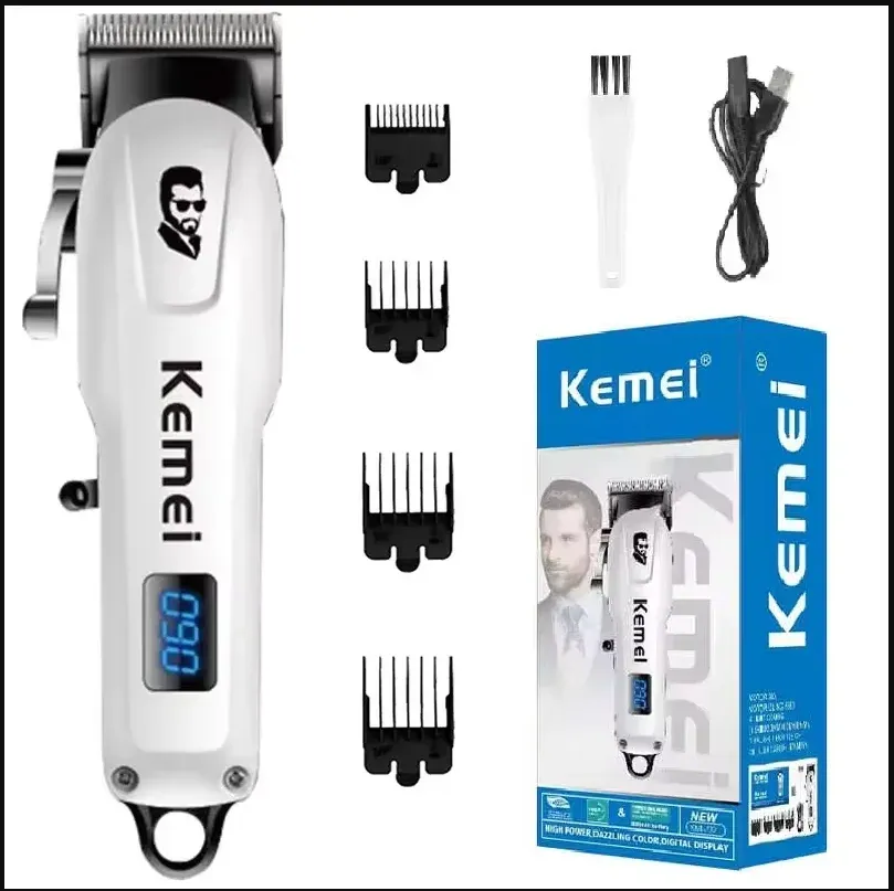 Tondeuse à cheveux sans fil Kemei Mini, puissante et professionnelle, pour barbier, tondeuse à barbe, rechargeable 8
