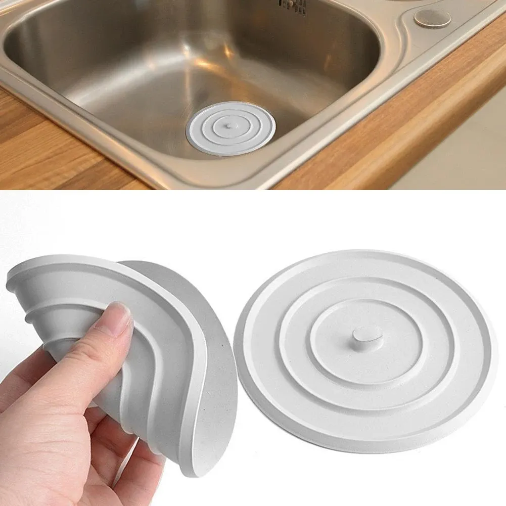 Bouchon de baignoire en silicone 11 cm, anti-fuite, bouchon plat pour baignoire, filtre à cheveux pour lavabo, couvercle de vidange facile à nettoyer, accessoires de salle de bain