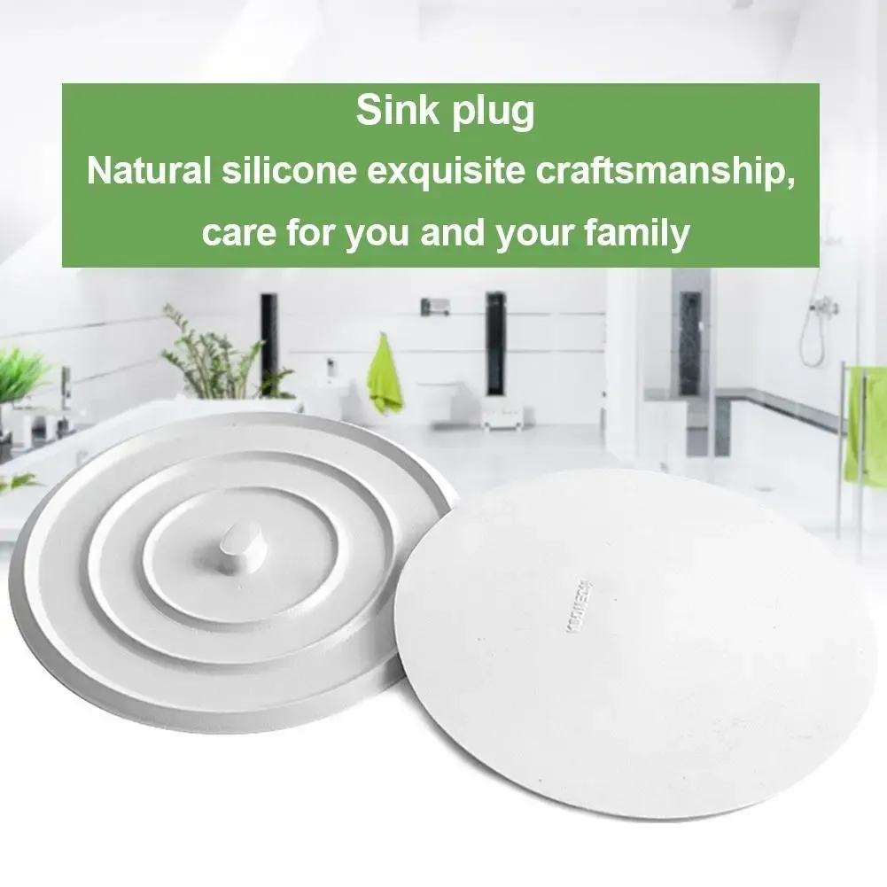 Bouchon de baignoire en silicone 11 cm, anti-fuite, bouchon plat pour baignoire, filtre à cheveux pour lavabo, couvercle de vidange facile à nettoyer, accessoires de salle de bain 2