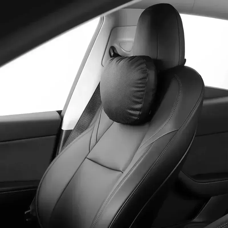 Coussin de nuque en daim pour Tesla, finitions