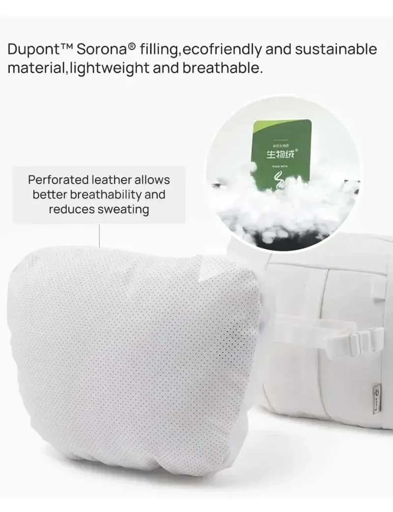 Coussin de nuque en daim pour Tesla, vue latérale