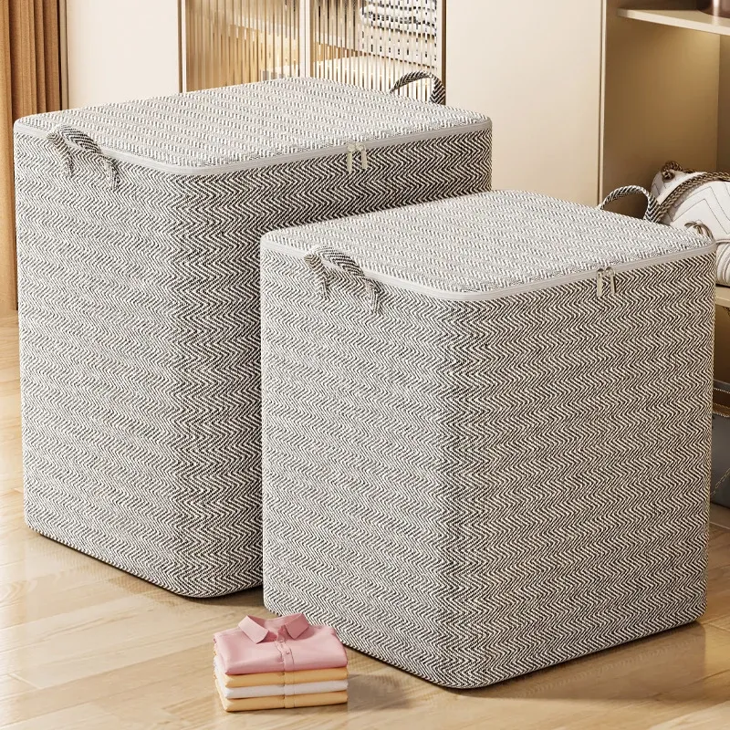 Boîtes de rangement pliables en tissu à grande capacité avec fenêtres et protection anti-poussière - Image 1