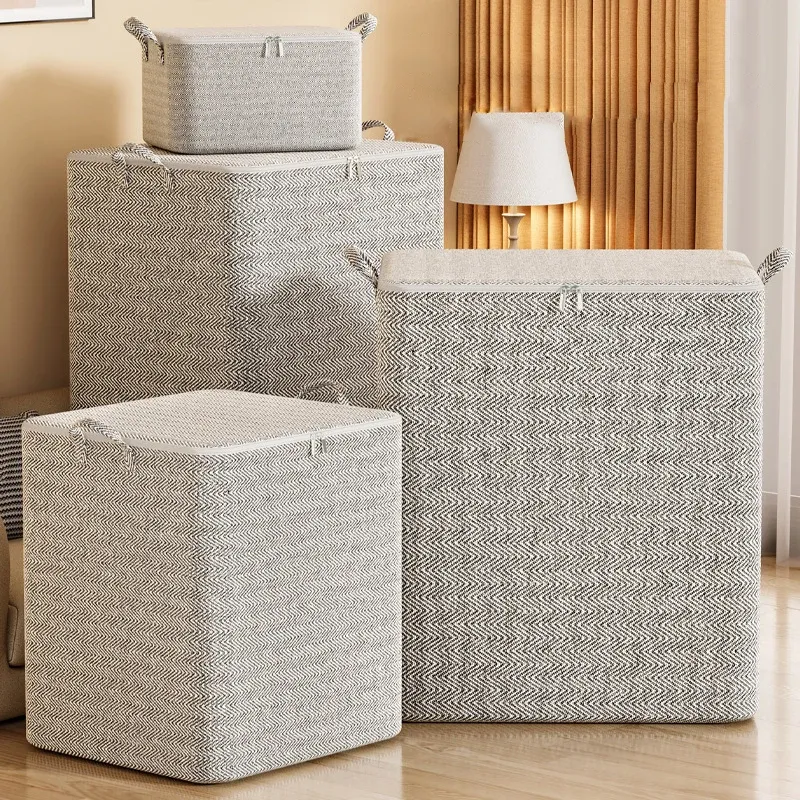 Boîtes de rangement pliables en tissu à grande capacité avec fenêtres et protection anti-poussière 5