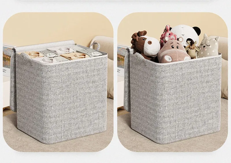 Organisation du dressing avec boîtes en tissu