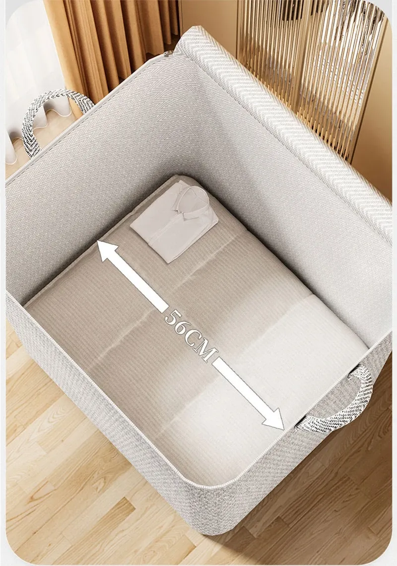 Boîtes de rangement pliables en tissu dans un intérieur