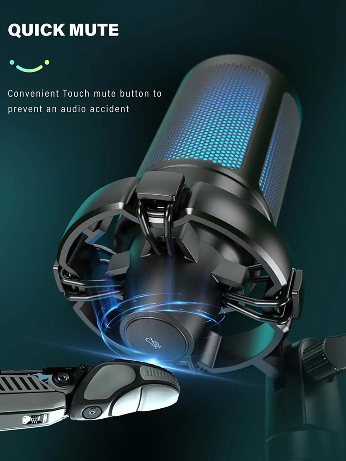 Microphone AmpliGame A2 avec éclairage RVB