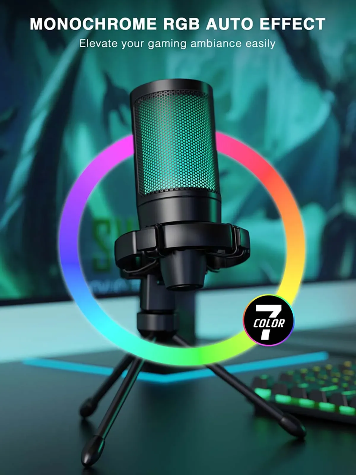 Éclairage RVB du microphone AmpliGame A2