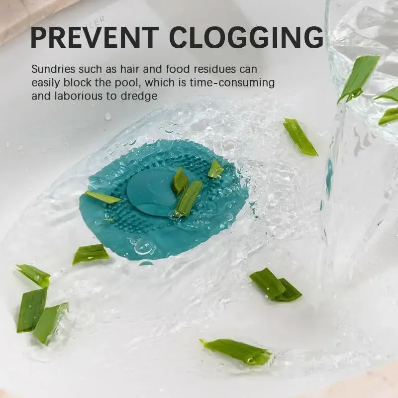 Bouchon de vidange en silicone avec filtre anti-cheveux pour évier et douche 4