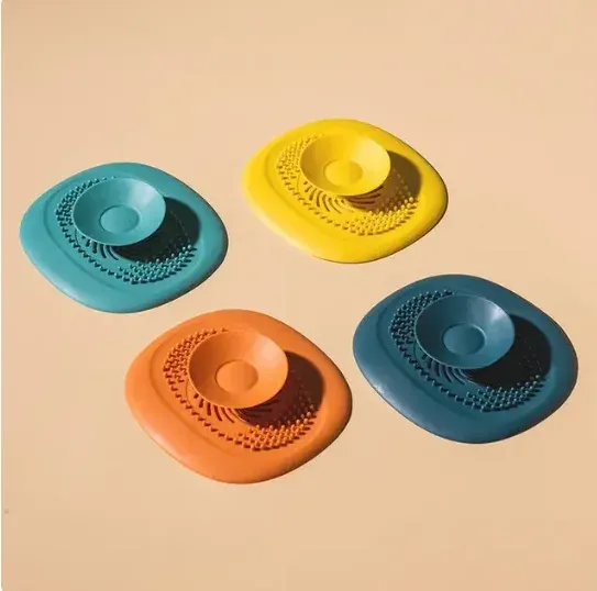 Bouchon de vidange en silicone avec filtre anti-cheveux pour évier et douche 9