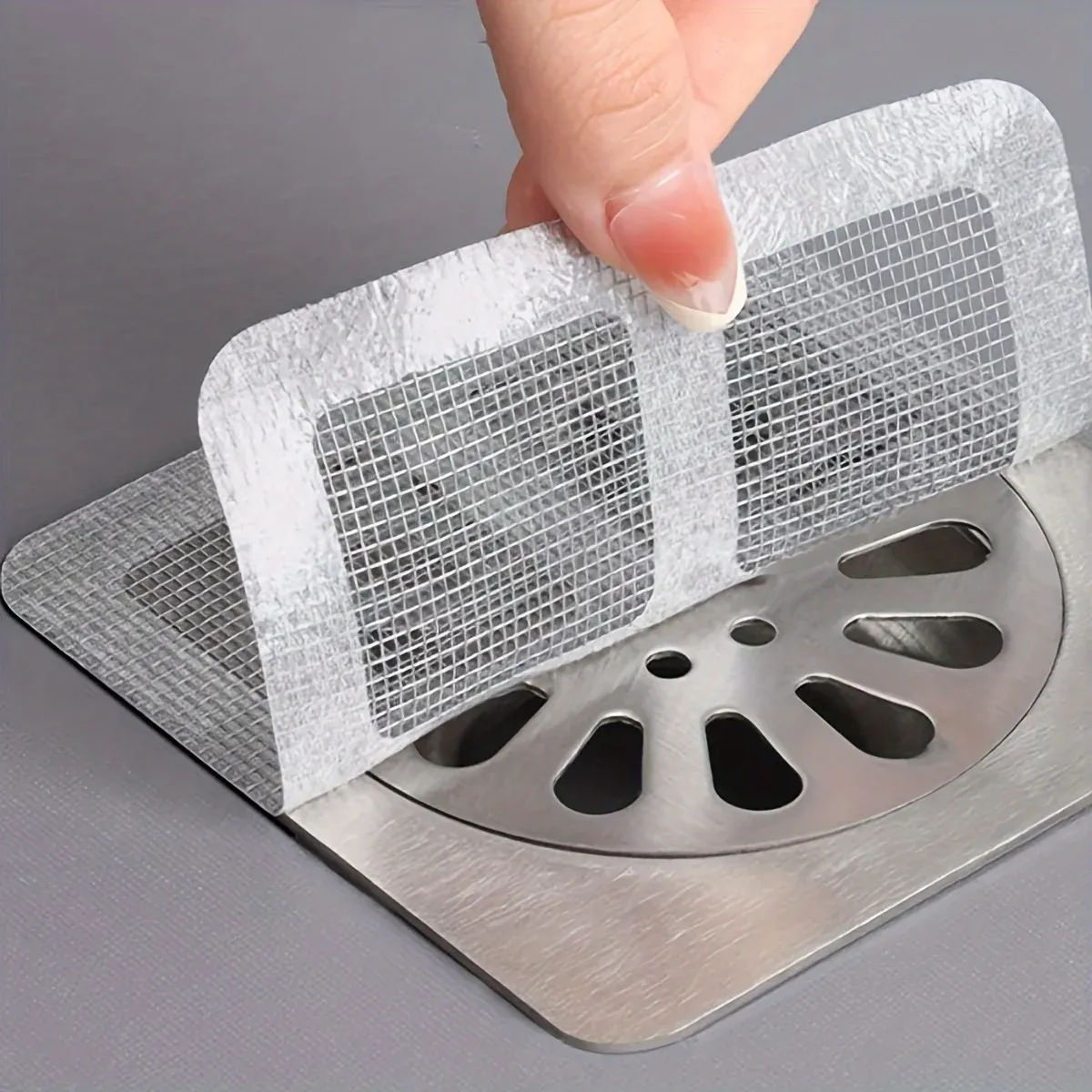 Crépine de douche anti-cheveux, filtre de vidange en maille autocollant pour sol de salle de bain