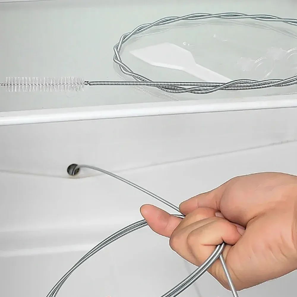 Ensemble de brosses de nettoyage en acier inoxydable pour livres, trou de vidange de réfrigérateur et tuyau flexible 6