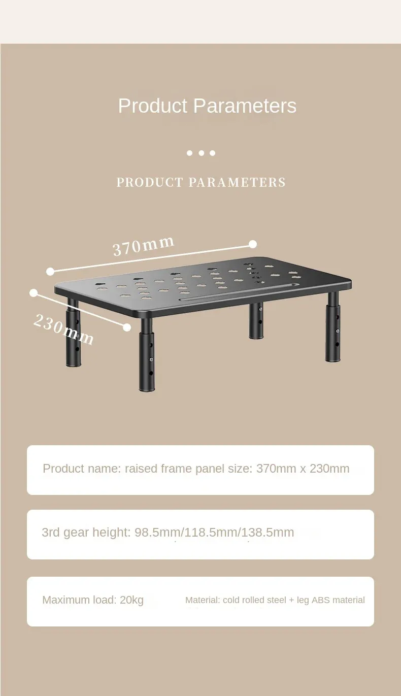 Support de moniteur, finitions