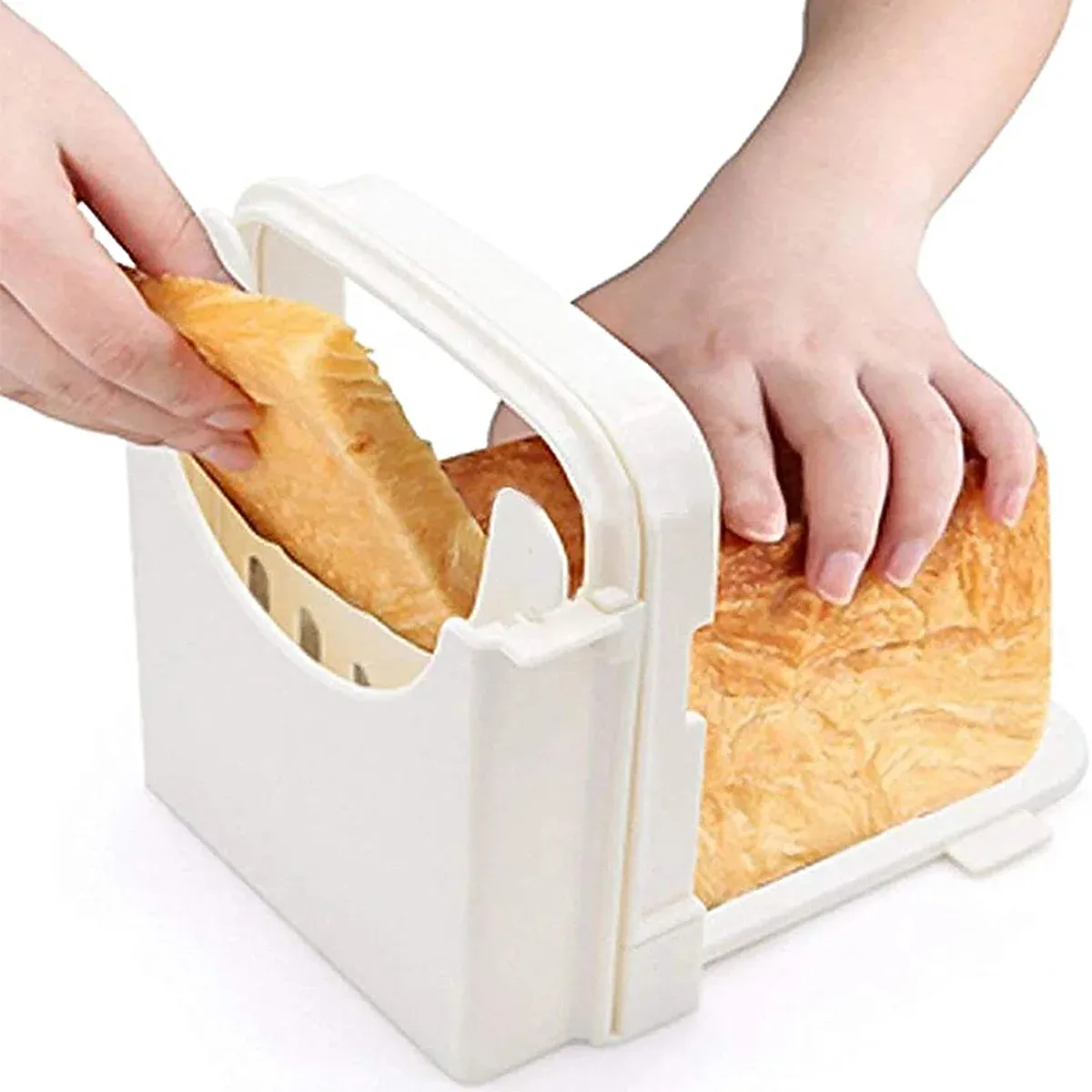 JXSLICER Machine à trancher le pain et toasts réglable, guide de coupe pliable en plastique, guide de coupe jxCutting pour la maison, accessoire de cuisine