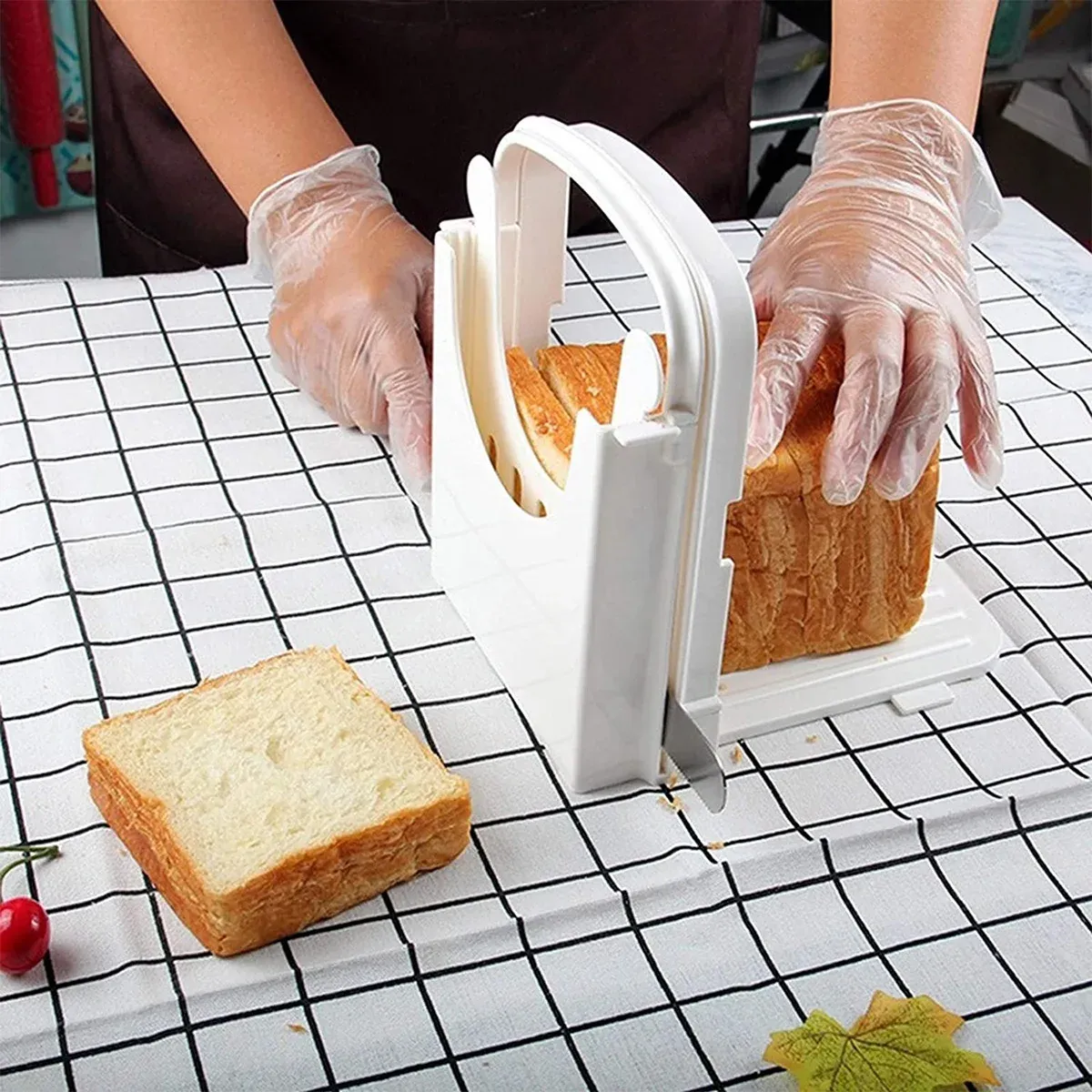 JXSLICER Machine à trancher le pain et toasts réglable, guide de coupe pliable en plastique, guide de coupe jxCutting pour la maison, accessoire de cuisine 2