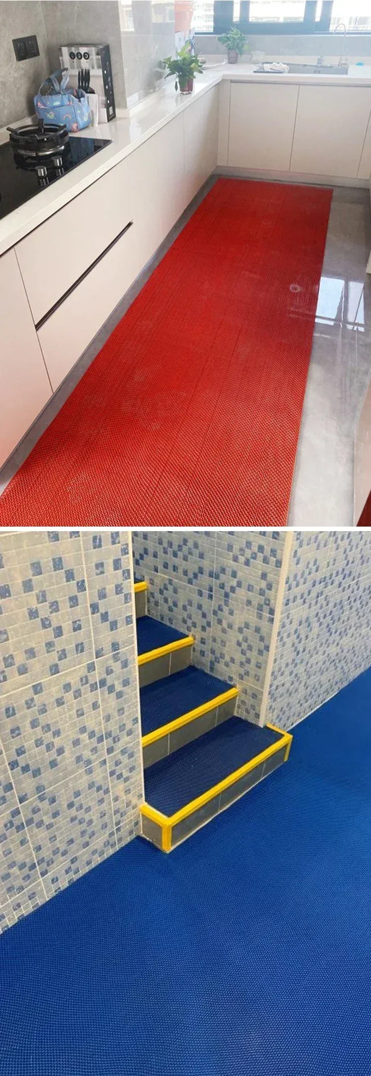 Finition du tapis de sol en PVC