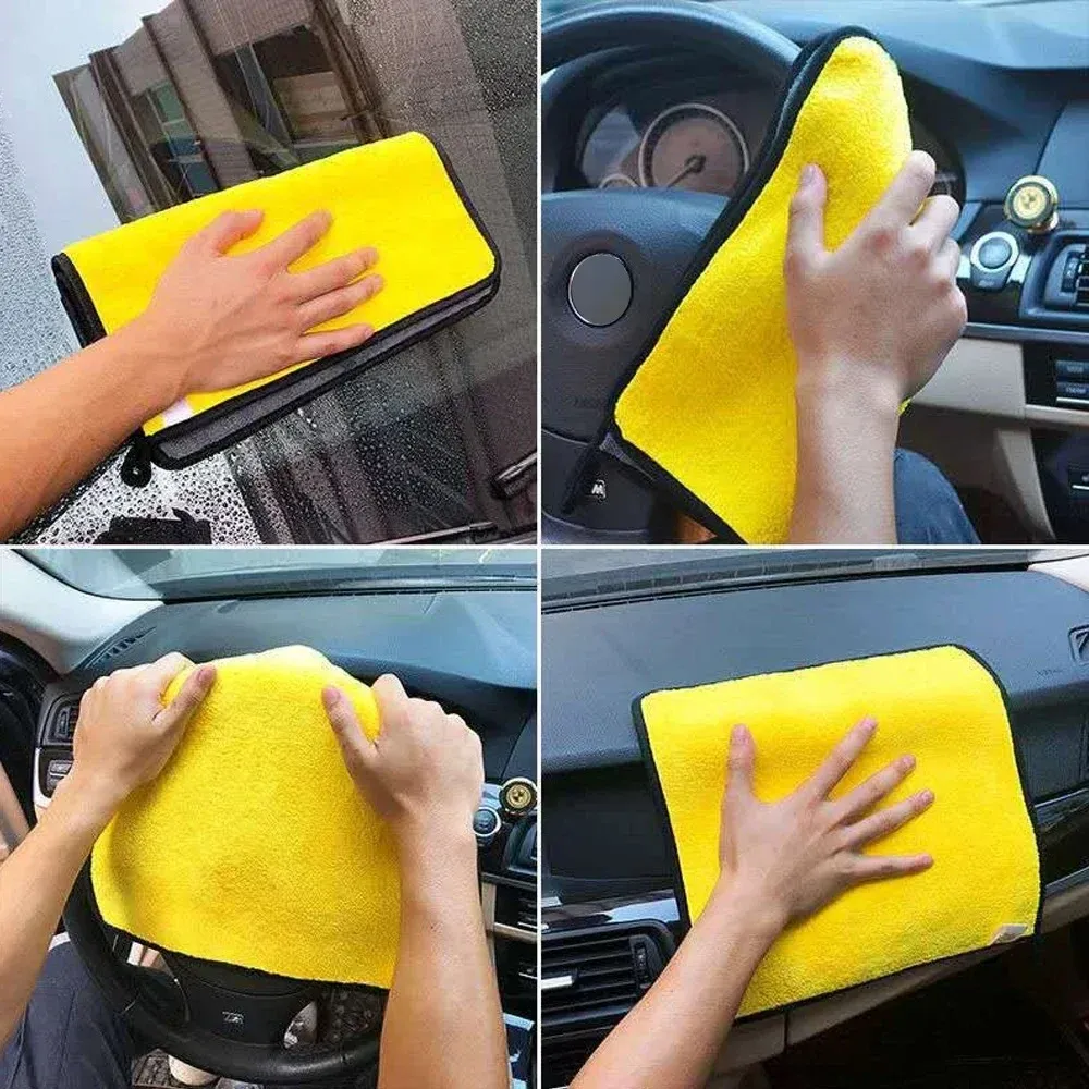 Serviettes de lavage et de séchage pour voiture en microfibre, double face, 30 x 30 cm / 30 x 60 cm, lot de 3, 5 ou 10 pièces 3