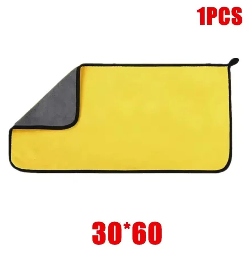 Serviettes de lavage et de séchage pour voiture en microfibre, double face, 30 x 30 cm / 30 x 60 cm, lot de 3, 5 ou 10 pièces 17